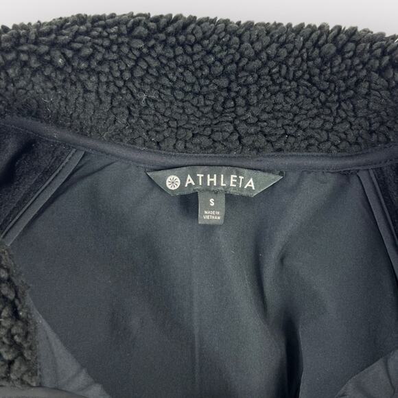 Athleta Range Sherpa Full-Zip Jacket in Black Size Small - Picture 3 of 5